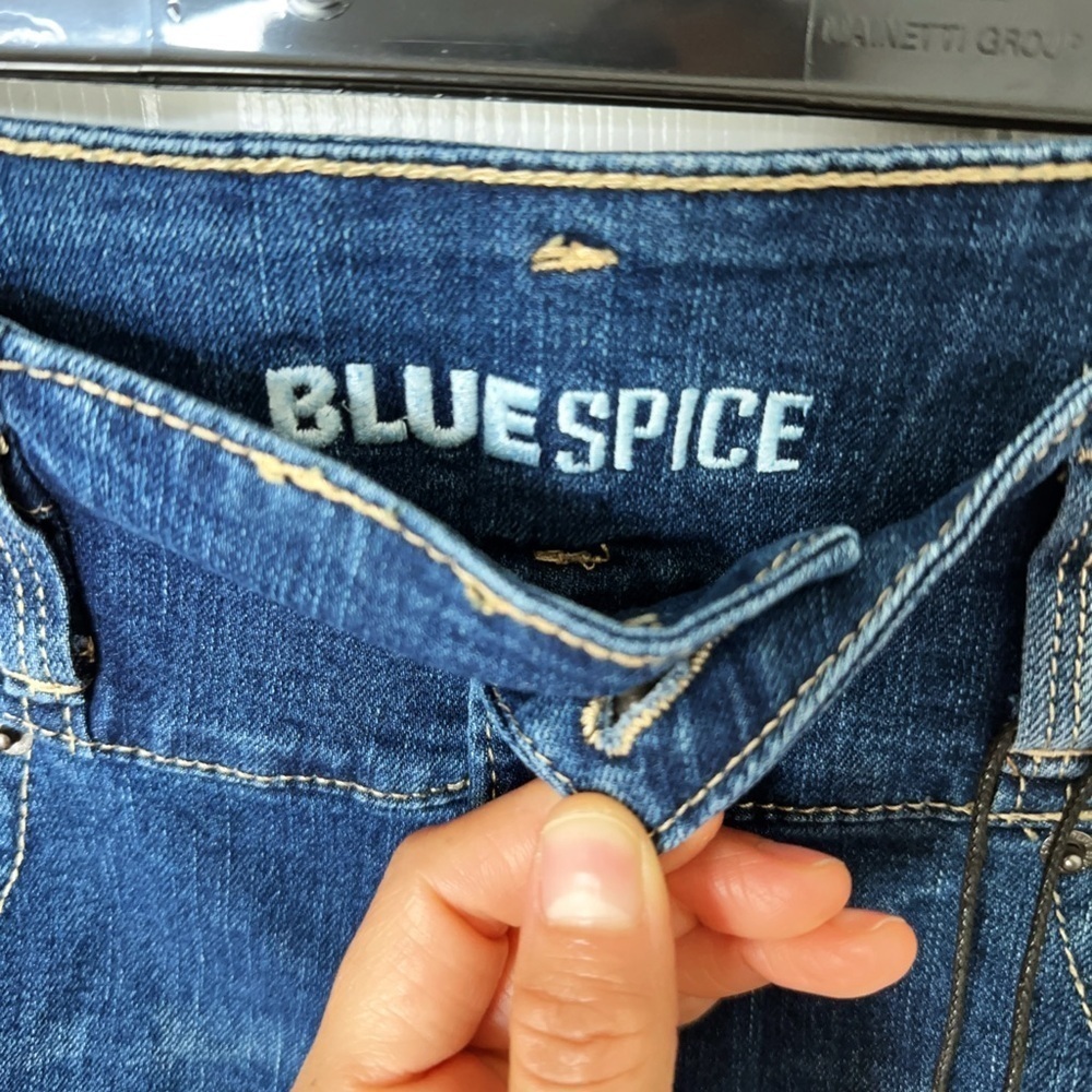 Blue Spice High Waist Blue Denim Shorts - Picture 5 of 6